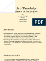 The Role of Knowledge Management in Innovation