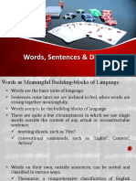 Words, Sentences & Dictionaries