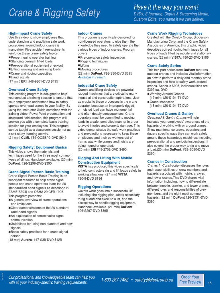 Crane & Rigging Safety Training | PDF | Crane (Machine)