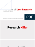 The State of User Research (Presented at RoohSearch)