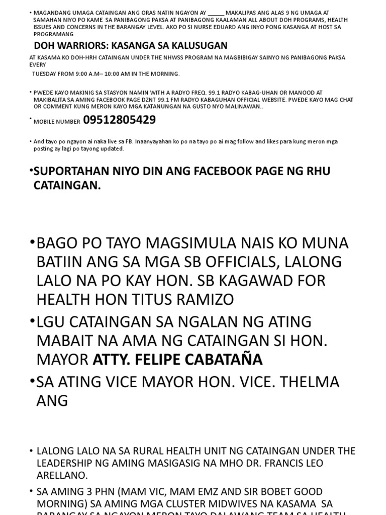 Radyo Program April 25, 2023 | PDF