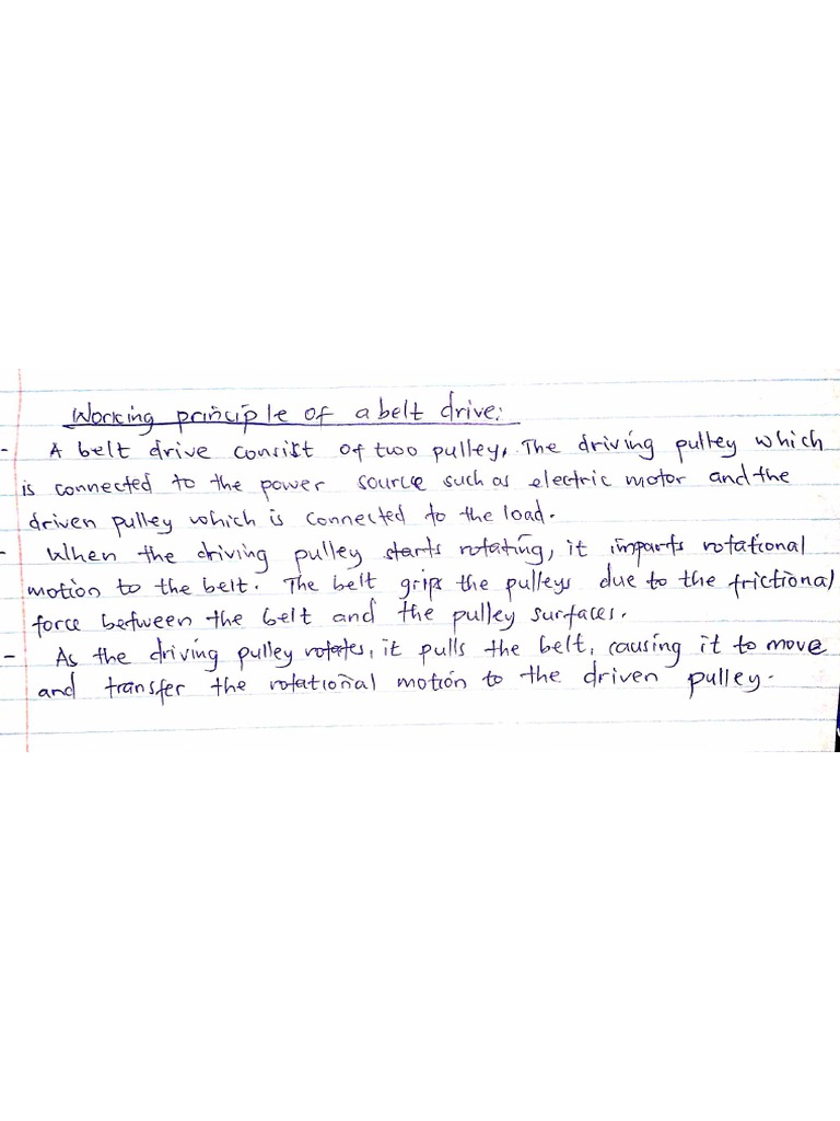 Working Principle of A Belt Drive PDF