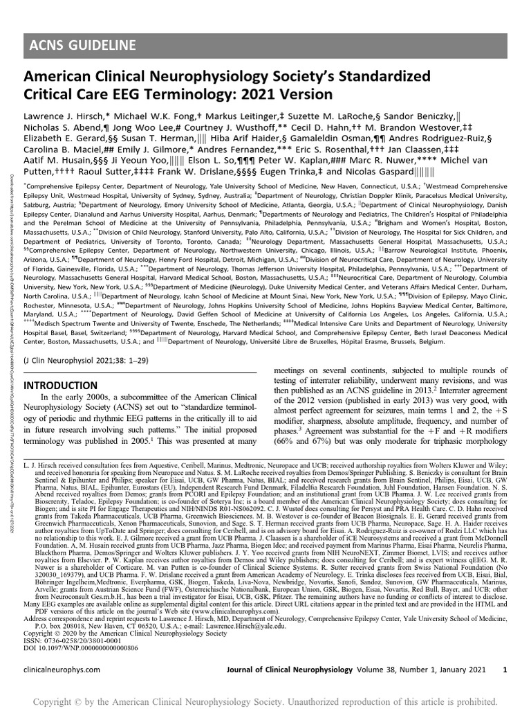 ACNSStandardizedCriticalCareEEGTerminology Rev2021 | PDF ...