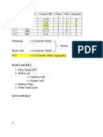 Plastering: 1:6 (Cement: Sand) Mortar Brick Wall: 1:4 (Cement: Sand) PCC: 1:3:6 (Cement: Sand: Aggregate)