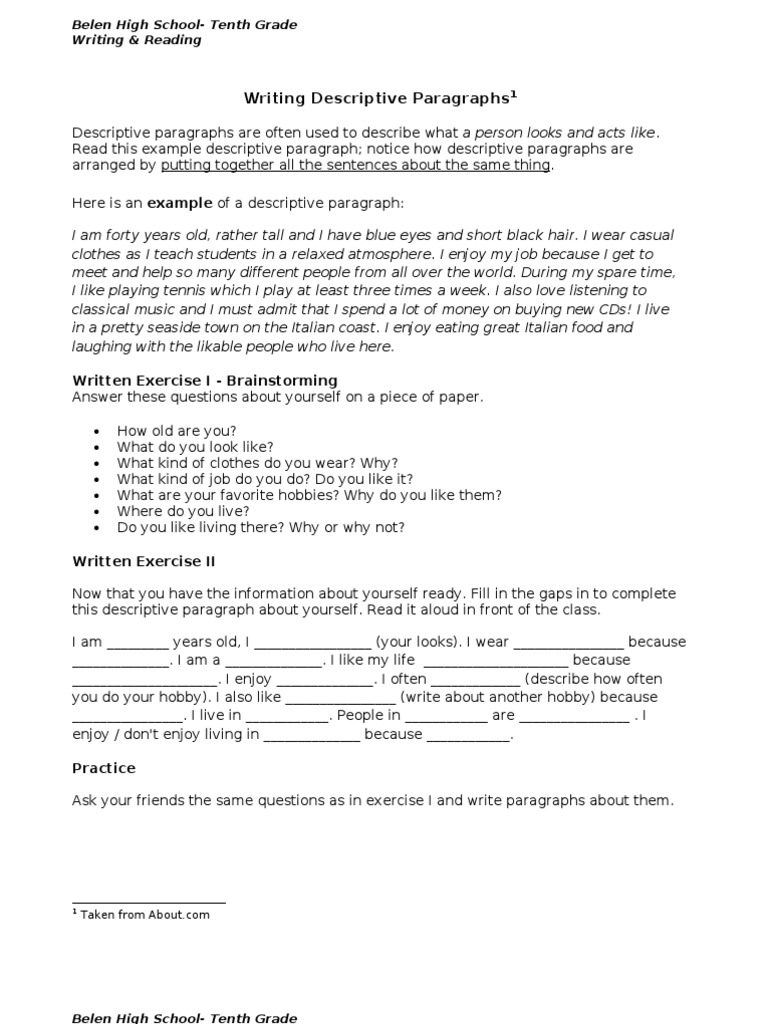 Very descriptive essays image