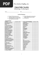 Radiology Tech Skills Checklist