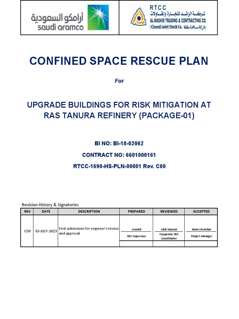 Confined Space Rescue Plan PDF Emergency Management Public Safety Confined Space Rescue Plan PDF Emergency Management Public Safety