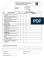 Jumping Compactor Inspection Checklist