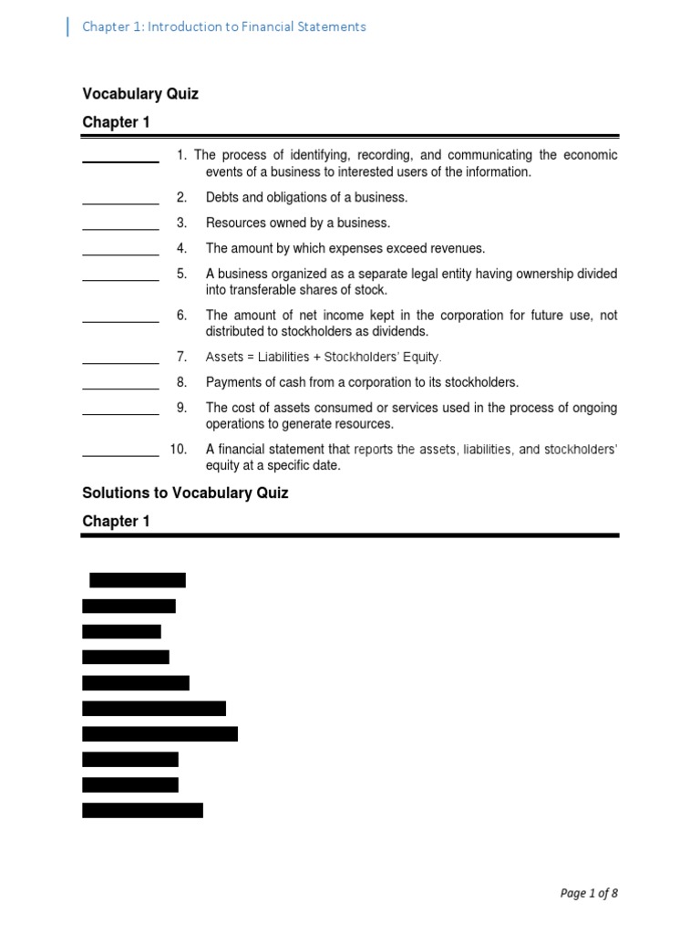 Chap 01 Introduction To Financial Statements (ICA) PDF Retained