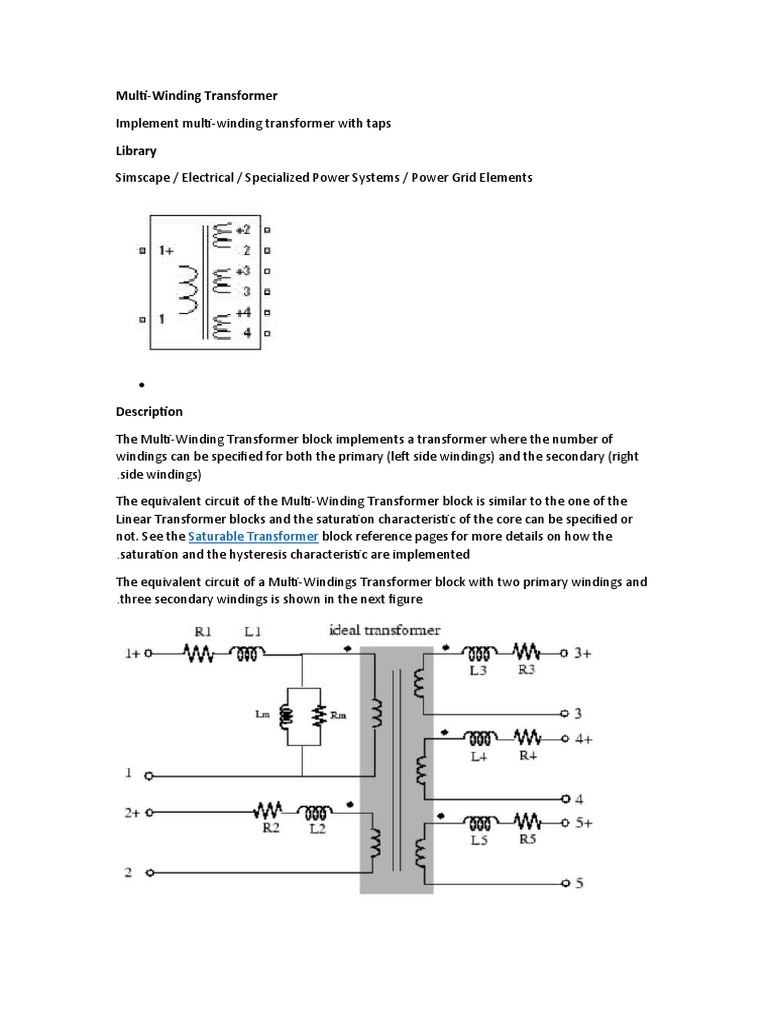 Multi winding transformer pdf transformer inductance