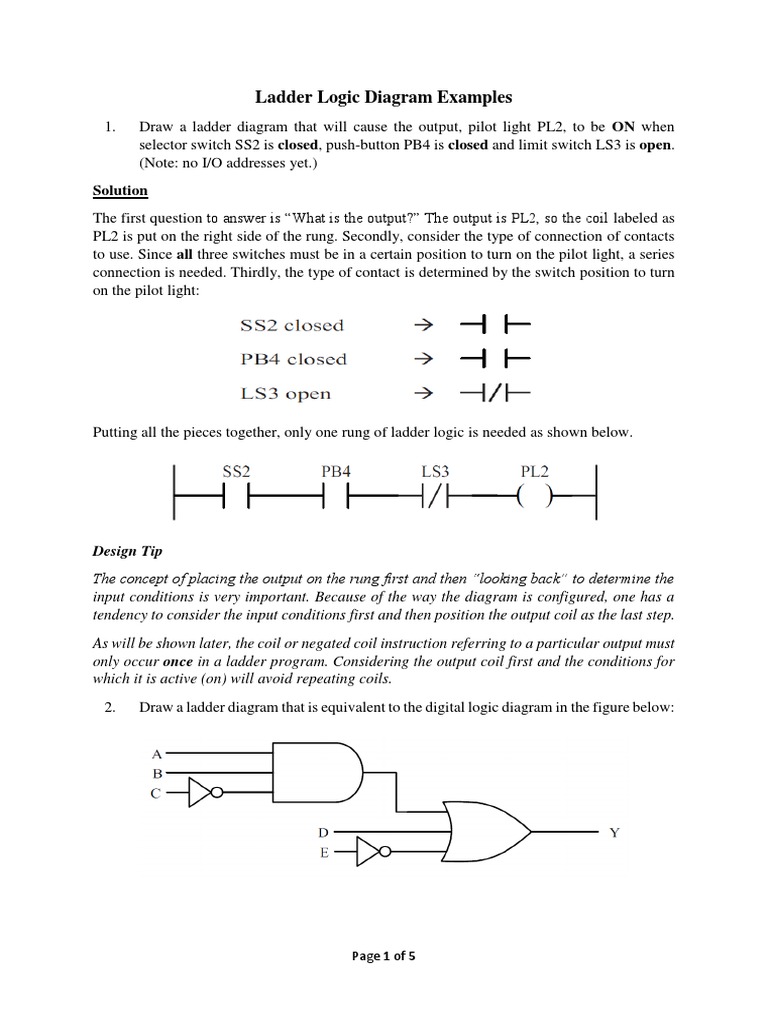 Ladder Logic Diagram Examples 3 PDF Programmable Logic Controller