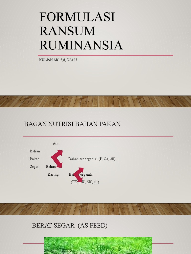 Formulasi Ransum Ruminansia Optimal | PDF