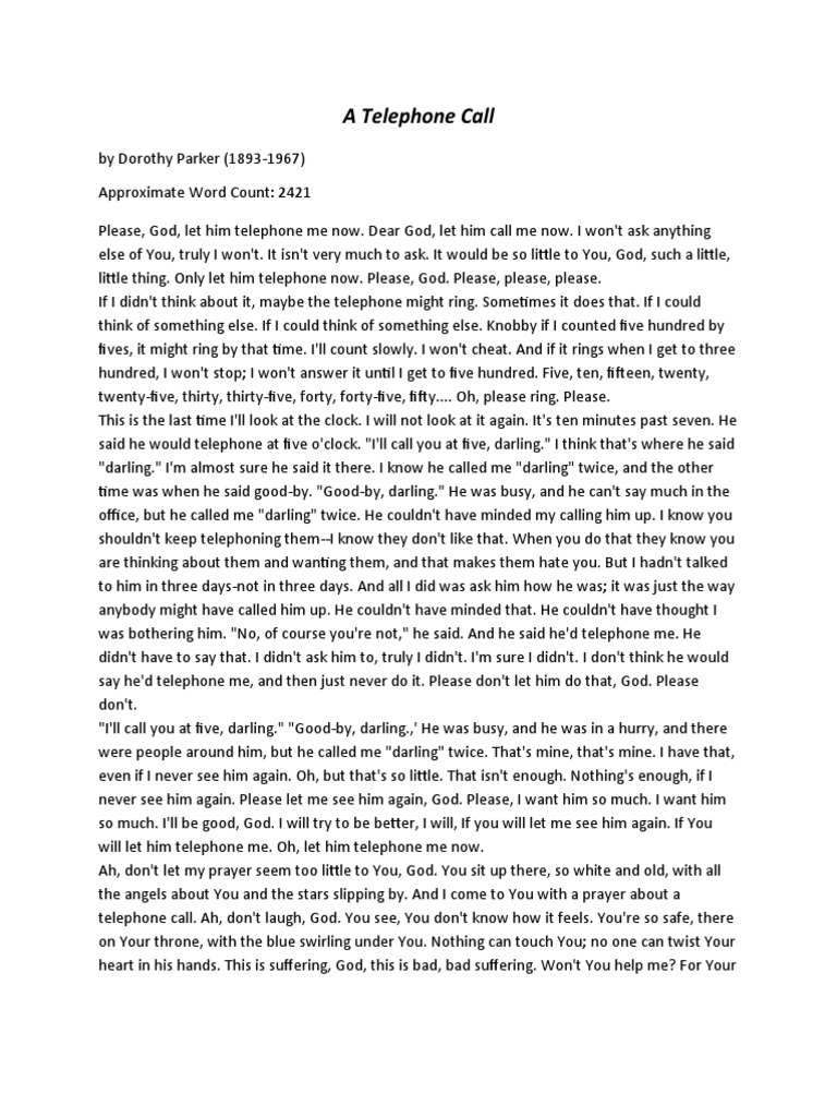 A Telephone Call | PDF