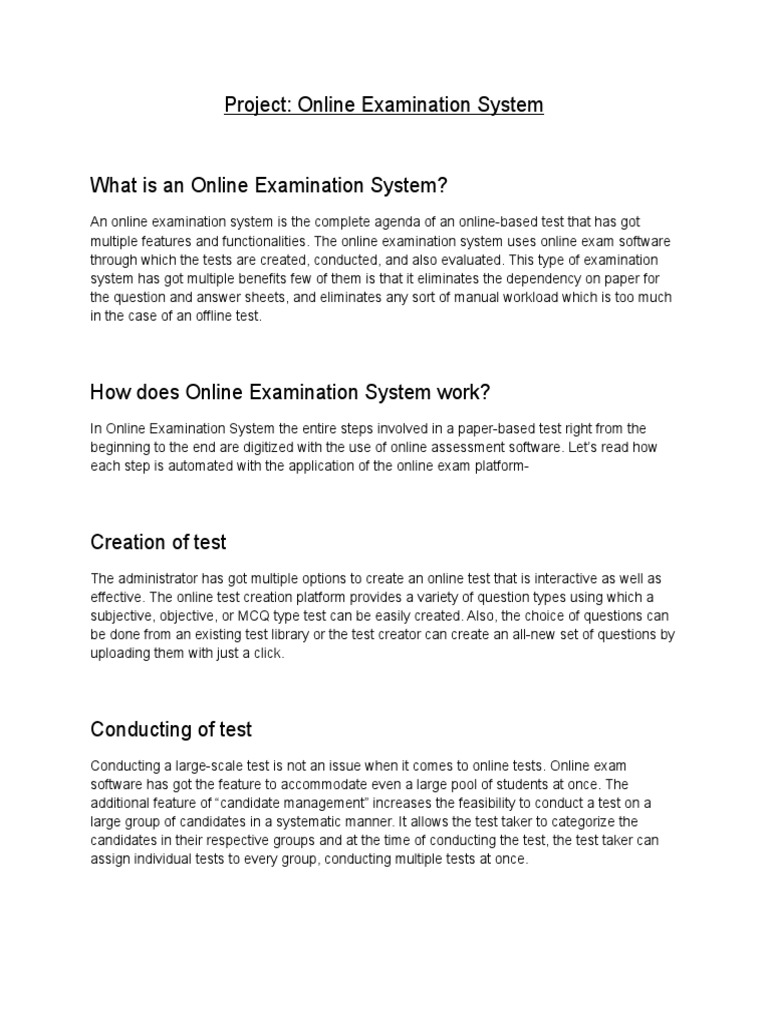 Online Examination System Guide | PDF | Standardized Tests | Computing