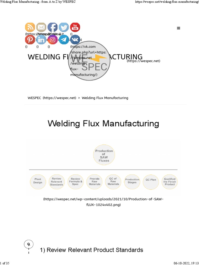 SAW Welding Flux Manufacturing and Quality Control Acceptance Test