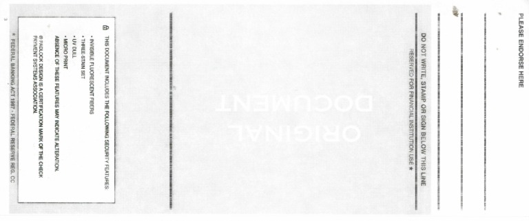 Back Side of E Cheque | PDF