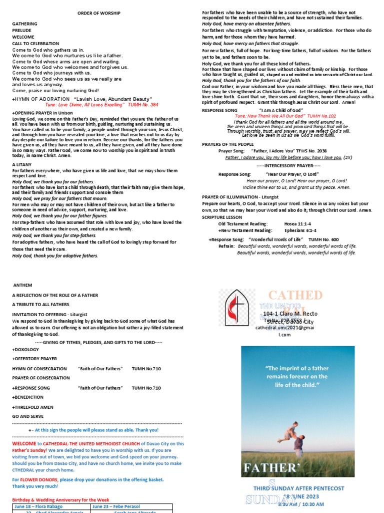 Father's Day Worship Service Guide | PDF | God The Father | Lord's Prayer