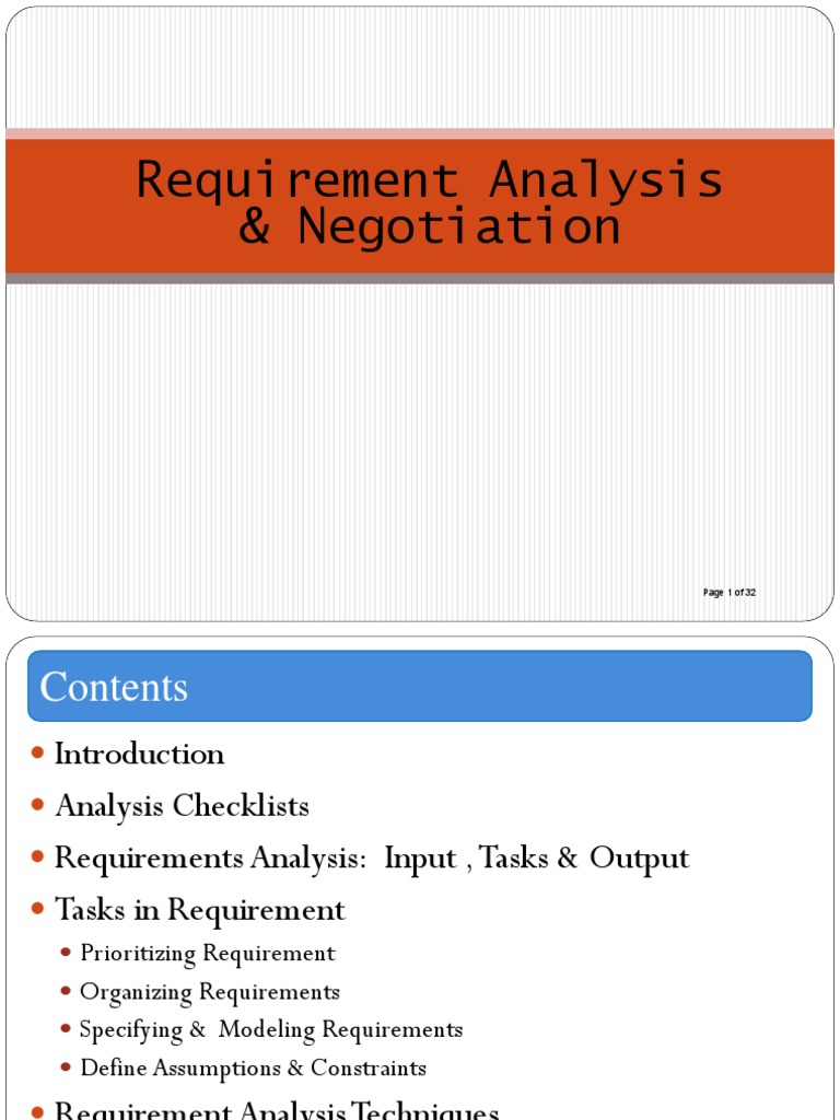 Requirement Analysis and Negotiation Guide | PDF | Conceptual Model ...