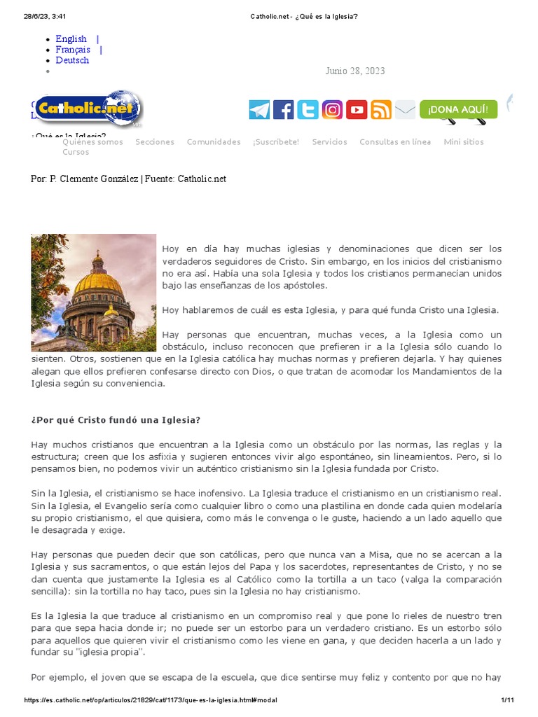La Esencia de la Iglesia Católica | PDF | Cristo (título) | Iglesia ...