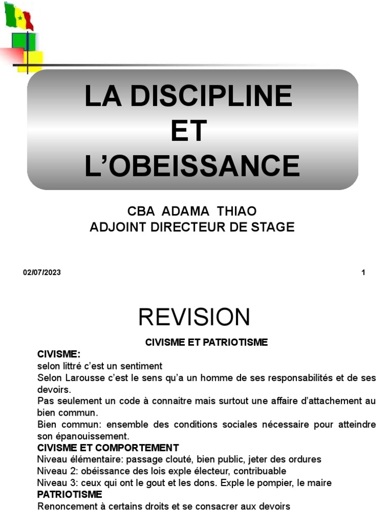 Fcm 2 Discipline Et Obeissance Pdf Obéissance Comportement Humain
