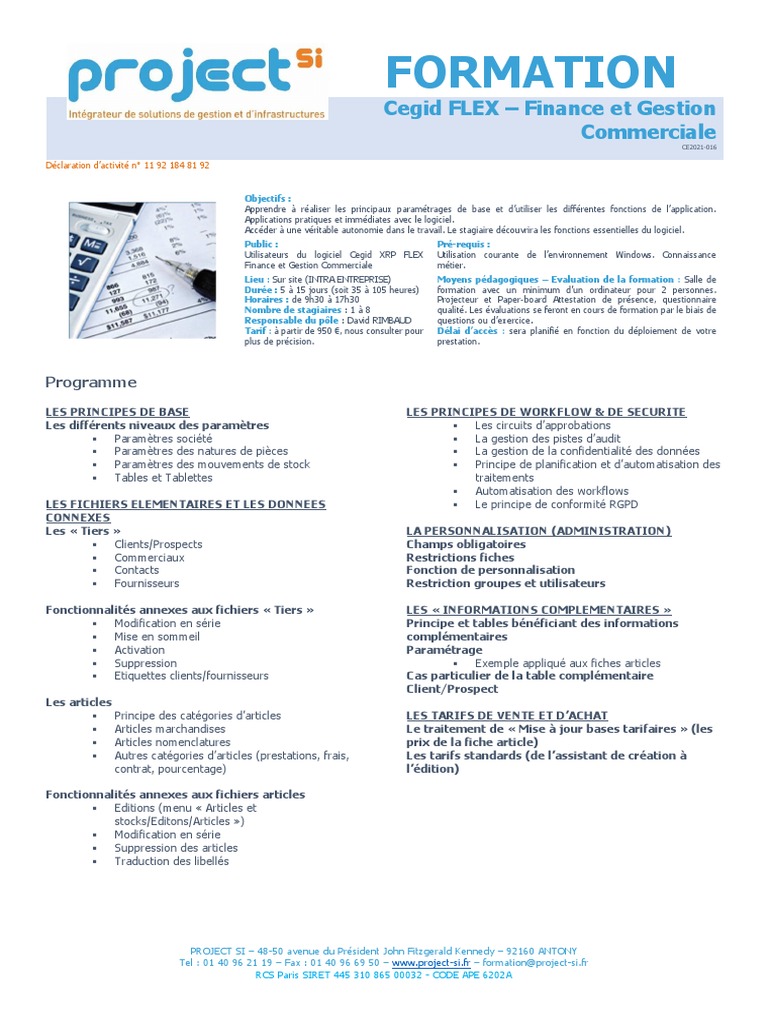Formation Cegid XRP Flex : Finance et Gestion | PDF | Facture | Comptabilité