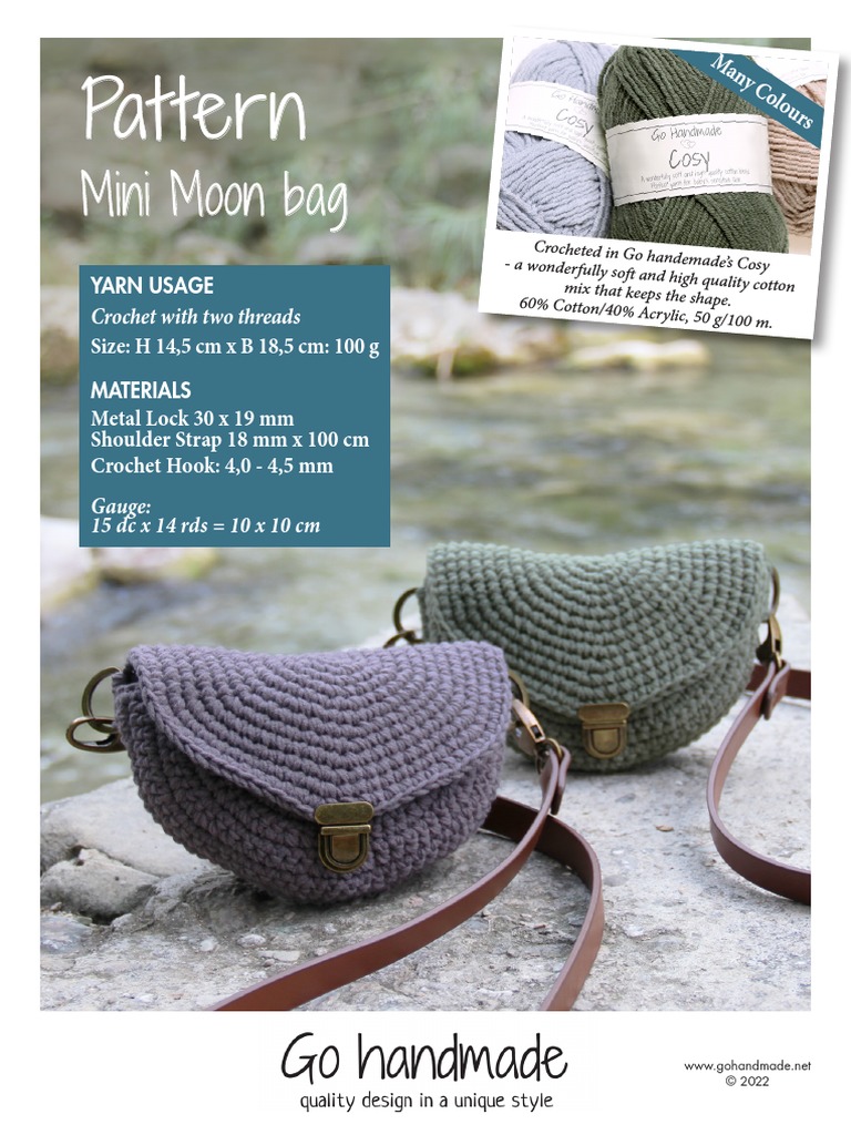 Mini Moon Bag Crochet Pattern | PDF | Crochet | Knitting