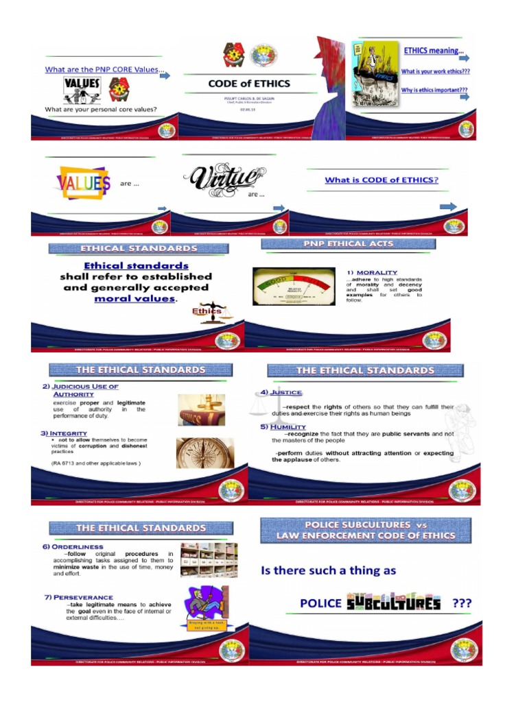 PNP Code of Ethics Crim 103 | PDF
