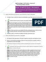 ALK Seminar 9 MCQ Quiz Answers