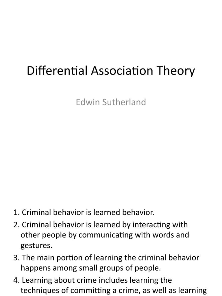 Differential Association Theory PDF