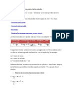 Tipos de Concentração Das Soluções