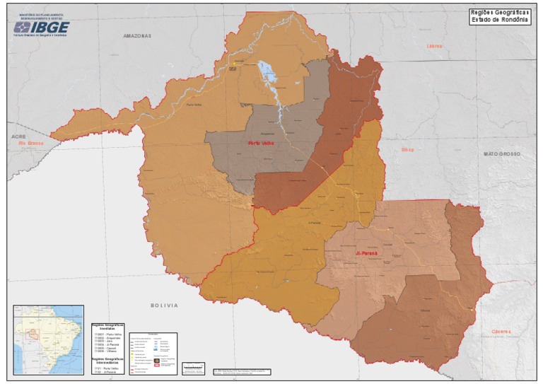Mapa Geográfico de Rondônia | PDF | América do Sul | Geografia