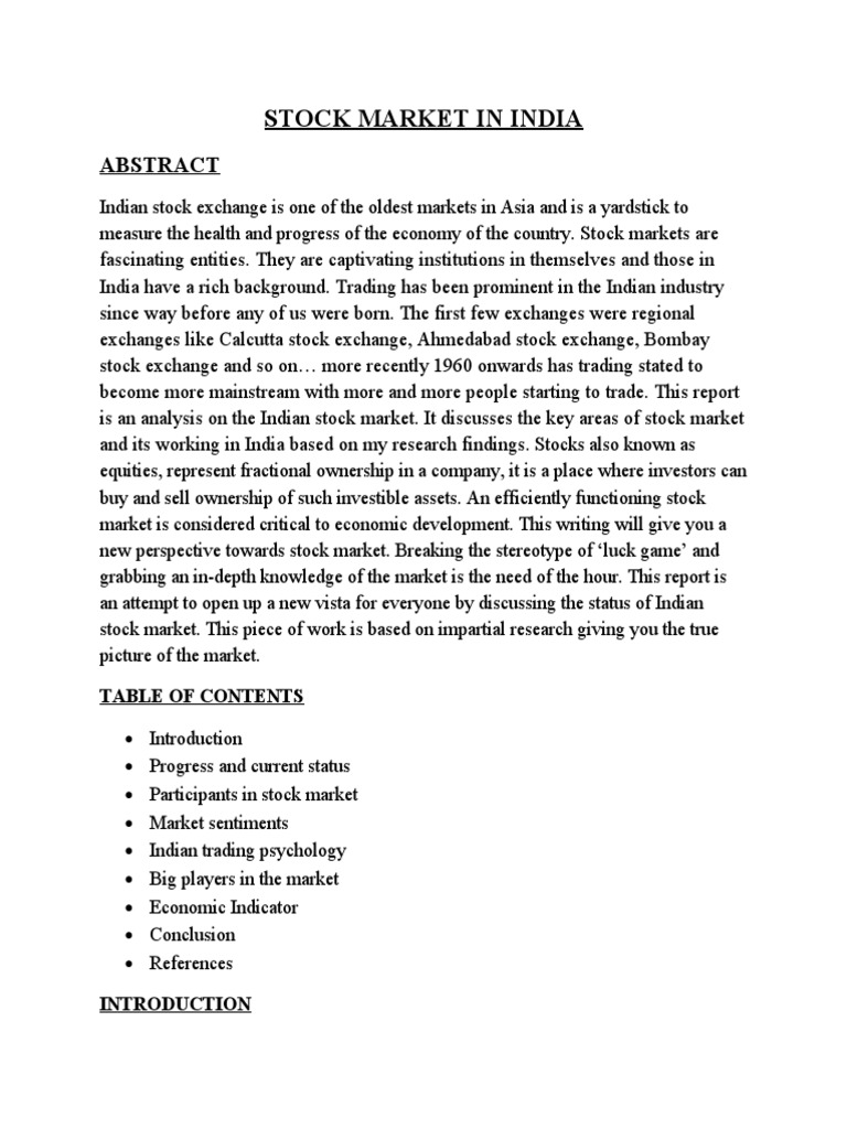 Overview of Indian Stock Market History | PDF | Stocks | Stock Exchange
