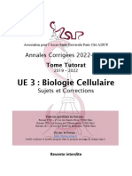 Bio Cell- Annales Corrigés 2019-2022