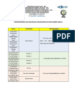 Cronograma Da Disciplina