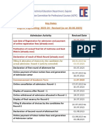 Key Dates Degree Engineering: 2023-24: Revised (As On 20.06.2023)