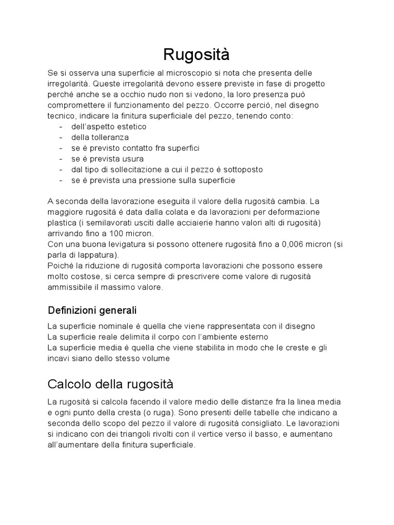 Rugosità | PDF