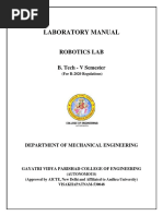 Laboratory Manual: Robotics Lab