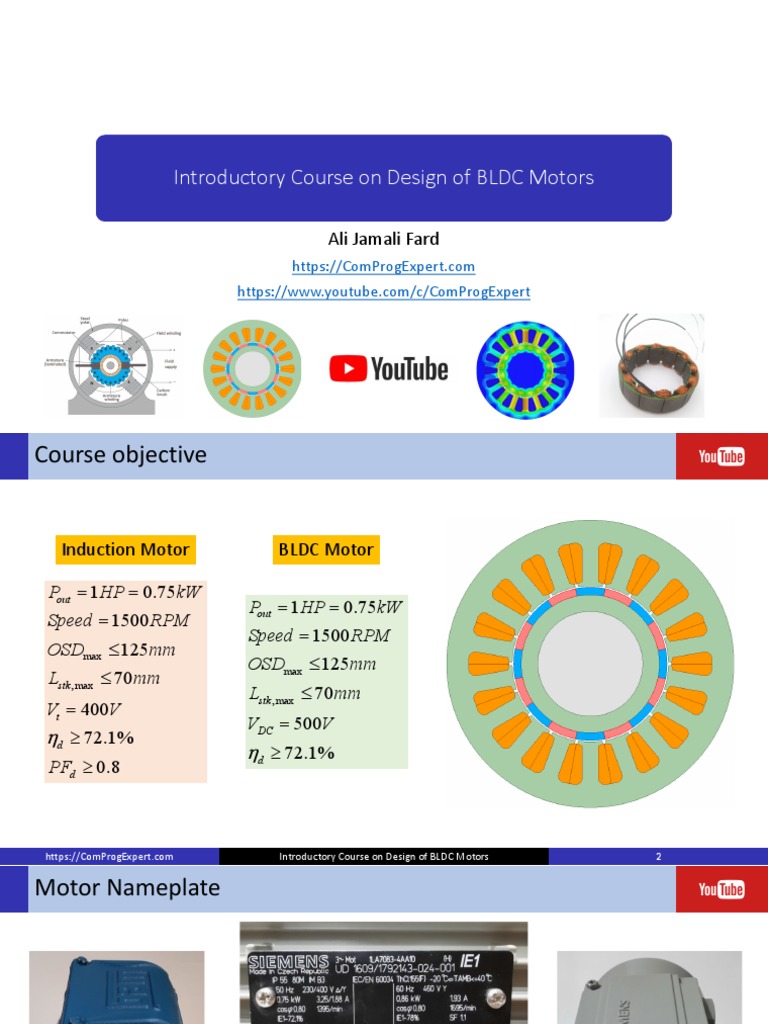 Updated BLDC Motor Design Course Notes! PDF Electric Motor Electrical Components
