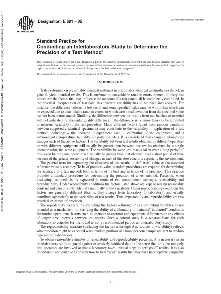 Conducting An Interlaboratory Study To Determine The Precision of A ...