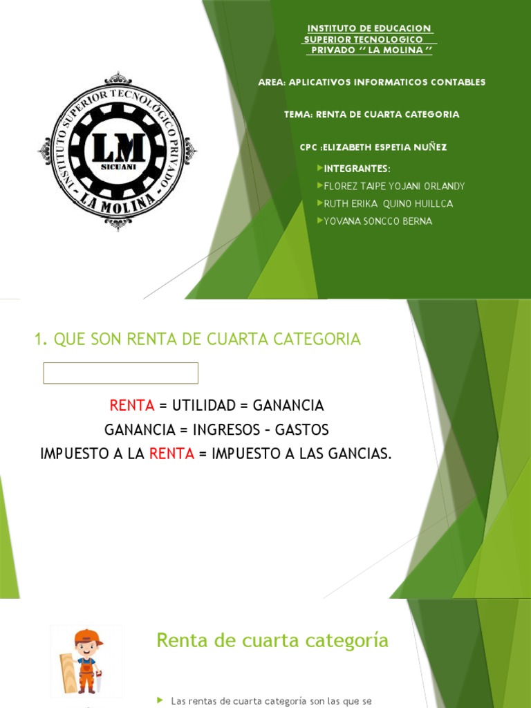 Renta de Cuarta Categoria PDF Impuesto sobre la renta Impuestos