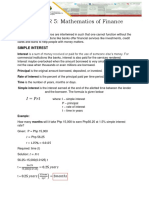 Module 5 - Mathematics of Finance