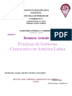 Prácticas de Gobierno Corporativo en América Latina.