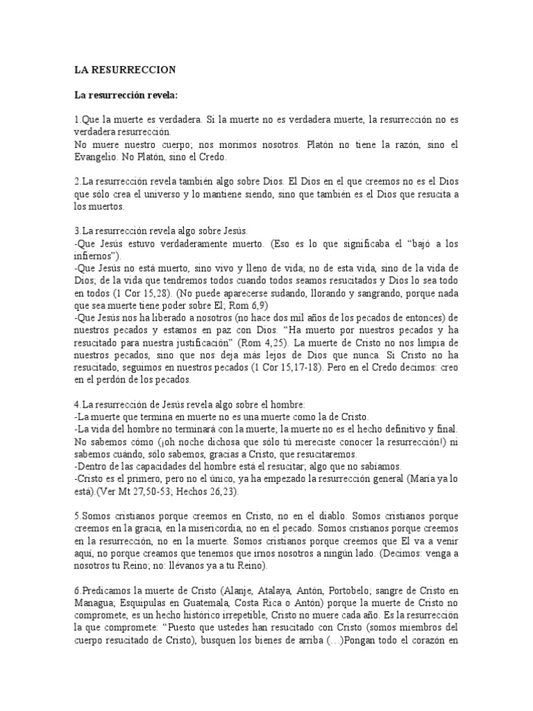 La Resurrección: Vida y Fe Cristiana | PDF | La resurrección de Jesús ...