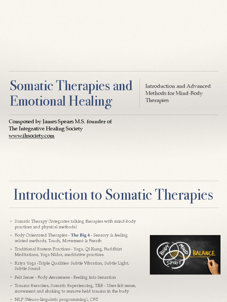Somatic Therapy: Methods for Healing | PDF | Psychotherapy ...