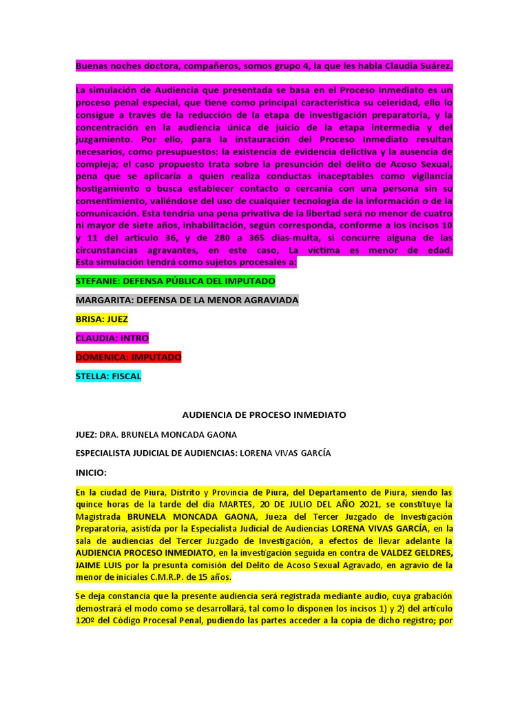 Proceso Inmediato | PDF | Procedimiento Criminal | Fiscal