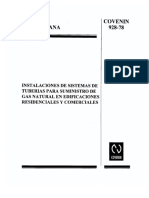 Covenin 928-78 - Instalaciones de Gas en Edif. Residenciales y Comerciales