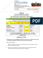 Notice. F.Y.B.com Admission 1st Merit List - 2023 24