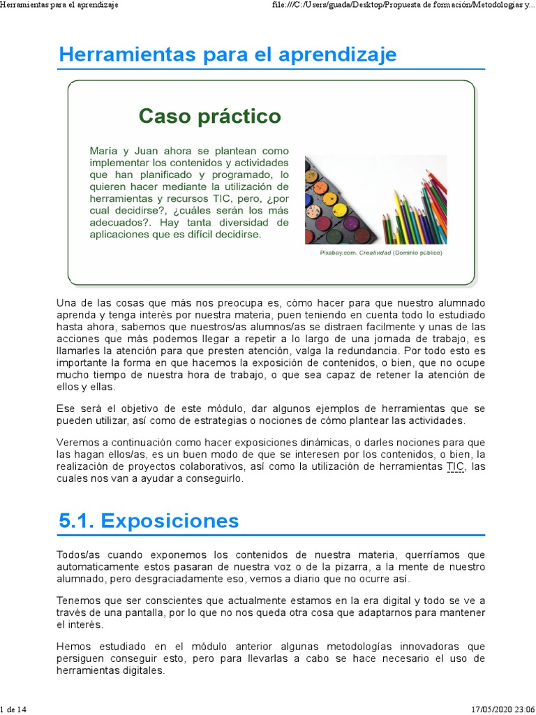 Herramientas Digitales para Exposiciones Educativas | PDF | Moodle ...