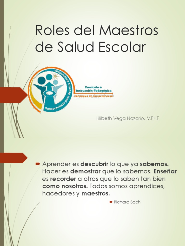 Roles Del Maestros de Salud Escolar 2016-2017 | PDF | Plan de estudios ...
