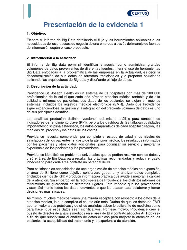 Presentacion de la evidencia - 1 (3) | PDF | Big Data | Hospital